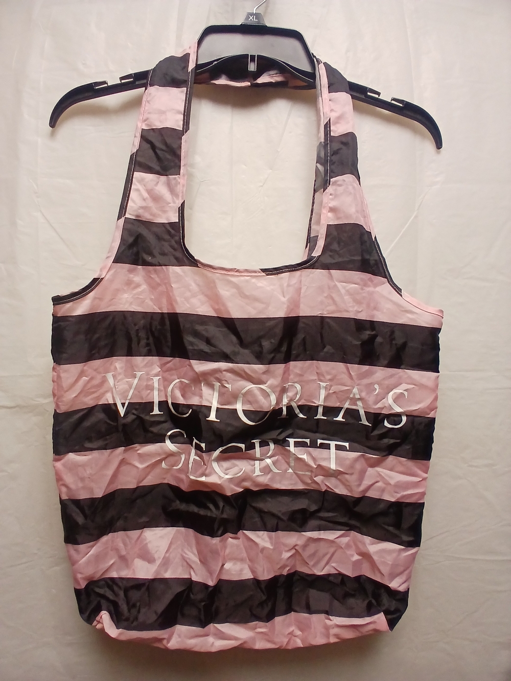 Victoria's Secret Pink & Black Stripe Reusable Tote Bag